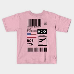 Boston USA travel ticket Kids T-Shirt